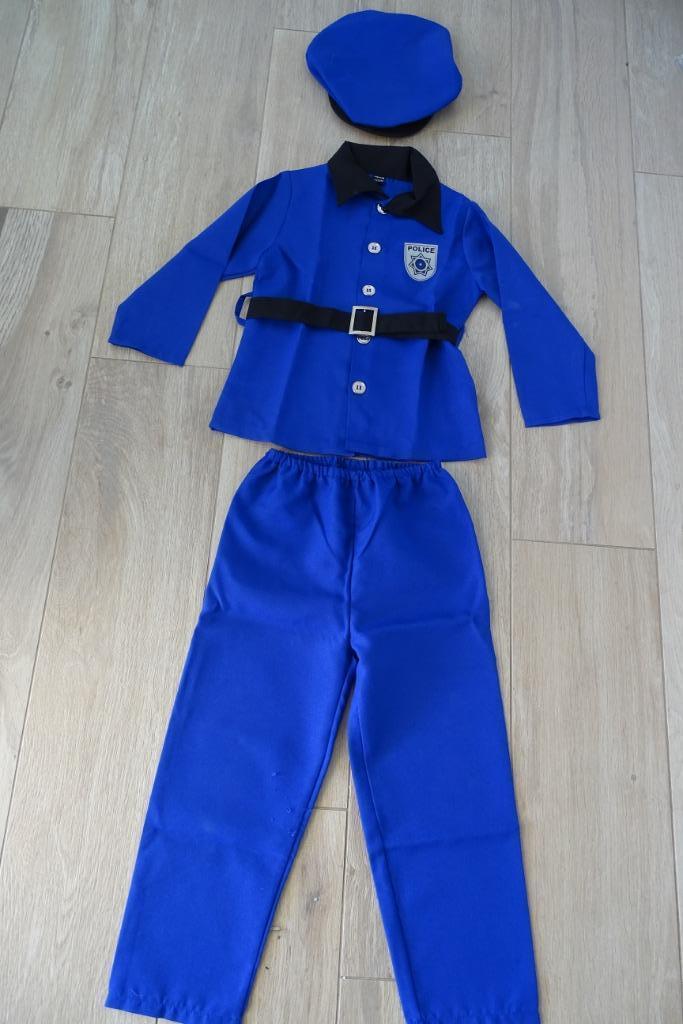 Carnavalskostuum politie 110 / 116, Kinderen en Baby's, Carnavalskleding en Verkleedspullen, Gebruikt, Jongen of Meisje, 110 t/m 116