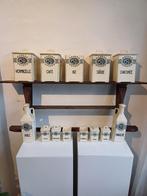 Antieke keramiek  porselein voorraadpoten met wandrek, Ophalen of Verzenden