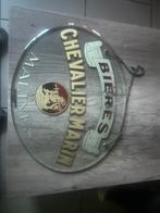 Oude glasplaat bieres Chevalier marin malines, Verzamelen, Biermerken, Ophalen, Gebruikt, Overige typen, Overige merken