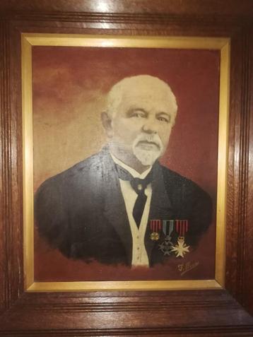 Antiek portret in olieverf, F. Maes. beschikbaar voor biedingen