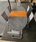 marmeren eettafel met 6 stoelen, Huis en Inrichting, Verzenden, Gebruikt