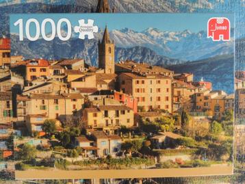 Puzzle 1000 pièces - Village méridional encadré par les Alpe beschikbaar voor biedingen