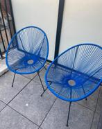 Chaises de jardin bleues 2 pièces, Enlèvement, Comme neuf
