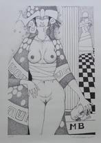 JEF VAN TUERENHOUT / EROTIEK / ZW-W ETS / 60x45cm / SIG, Enlèvement ou Envoi