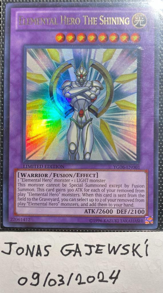 Elemental Hero The Shining (Lim. Ed. - Ultra - YG06-EN001), Hobby en Vrije tijd, Verzamelkaartspellen | Yu-gi-Oh!, Zo goed als nieuw