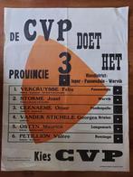 Vintage Verkiezing Affiche CVP - 1968, Autres sujets/thèmes, Utilisé, Affiche ou Poster pour porte ou plus grand, Enlèvement ou Envoi