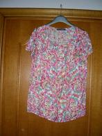 Roze gebloemde bloes met korte mouwen, Comme ça, maat 40, Kleding | Dames, Maat 38/40 (M), Zo goed als nieuw, Roze, Comme ça