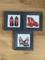 3 cadres décoratifs Escarpins, Moins de 50 cm, Enlèvement ou Envoi, Comme neuf, Bois