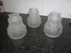 3 lampekappen bobèches in glas globes lampen verlichting, Antiek en Kunst, Antiek | Verlichting, Ophalen of Verzenden