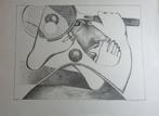 CYR FRIMOUT / TENNISSPELER / ZW-W LITHO / 64x90cm / SIG, Antiek en Kunst, Ophalen of Verzenden