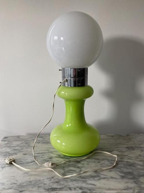 Vintage glazen sfeerlamp van Massive(AV Mazegga/Carlo Nason), Huis en Inrichting, Lampen | Tafellampen, Gebruikt, 50 tot 75 cm