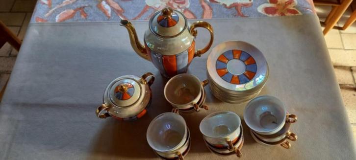 Vintage koffieservies met goudaccenten, Antiek en Kunst, Antiek | Servies compleet, Ophalen
