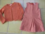 C&A oranje / roos-bruinachtig vestje + jurk maat 116, Enfants & Bébés, Vêtements enfant | Taille 116, Comme neuf, C&A, Fille, Ensemble