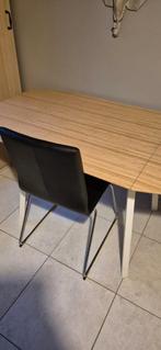 Uitschuifbare eettafel met 2 stoelen, Ophalen, 100 tot 150 cm, 50 tot 100 cm, Zo goed als nieuw