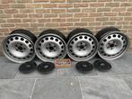 Stalen wielen 16" met klein centraal wieldeksel OPEL, Ophalen, Nieuw, 16 inch, Velg(en)