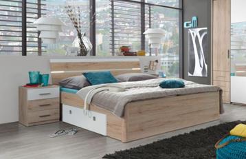 Tweepersoonsbed 180 met Verlichting, 2 Lades+ 2 Nachtkastjes beschikbaar voor biedingen