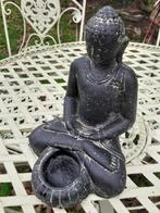 Superbe bouddha en pierre patinée avec bougeoir, Maison & Meubles, Accessoires pour la Maison | Statues de Bouddha, Enlèvement ou Envoi