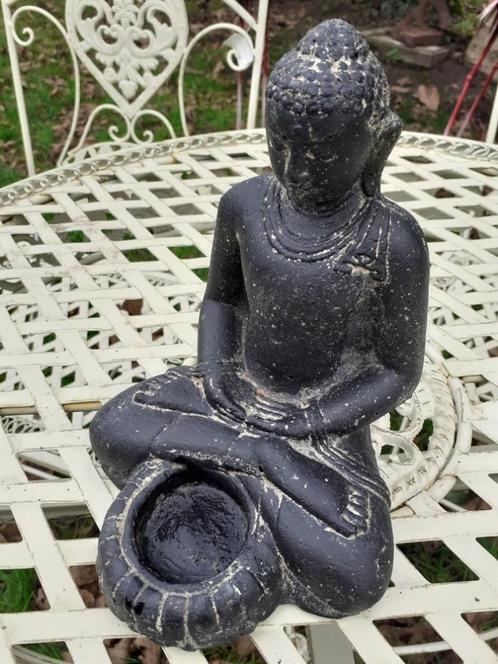 Superbe bouddha en pierre patinée avec bougeoir, Maison & Meubles, Accessoires pour la Maison | Statues de Bouddha, Neuf, Enlèvement ou Envoi
