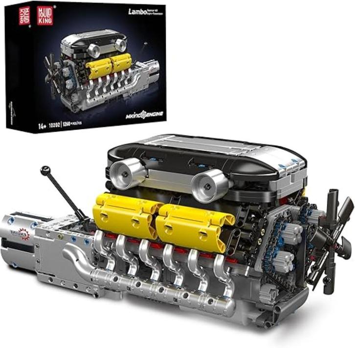 Mould King | V12 motorbouw set | Nieuw, Hobby en Vrije tijd, Modelbouw | Auto's en Voertuigen, Nieuw, Overige typen, Verzenden