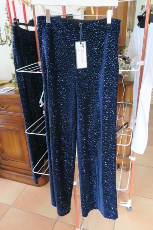 Broek nieuw blauw velours met pailletten Seductive mt 36, Kleding | Dames, Broeken en Pantalons, Nieuw, Maat 36 (S), Blauw, Lang