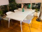 Design tafel en zes stoelen (wit), Comme neuf, Enlèvement