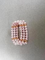 Mooie armband parels, lichtroze, 3 lagen, NIEUW, Enlèvement ou Envoi, Neuf, Rose
