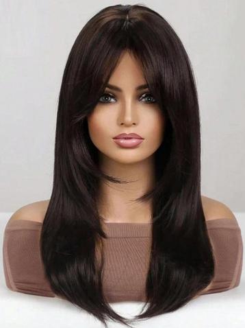 Perruque longue, cheveux superposés, brun foncé, ombré, Enlèvement ou Envoi, Neuf, Perruque ou Extension de cheveux