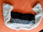 Fluffy trui crop top: wit, grijs en zwart 158/164, Kinderen en Baby's, Kinderkleding | Maat 152, Ophalen of Verzenden