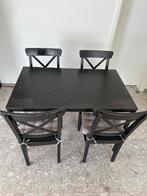 Tafel met 4 stoelen, Huis en Inrichting, Complete eetkamers, Ophalen, Gebruikt, 4 tot 6 stoelen