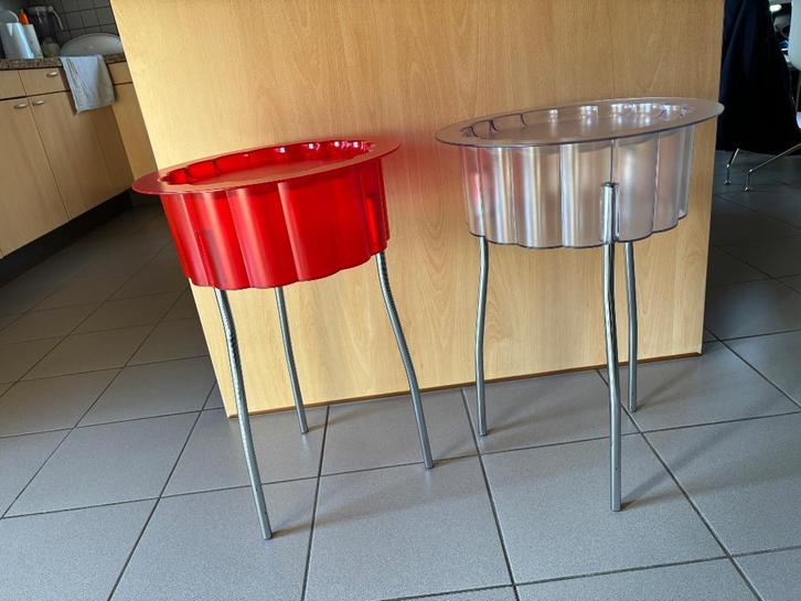 2 x Vintage IKEA HATTEN bijzettafel/‘90, Huis en Inrichting, Tafels | Bijzettafels, Kunststof, Ophalen