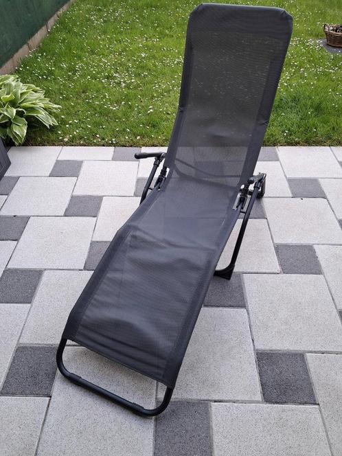 Chaise longue Parma - gris anthracite - 149x60x102 cm, Jardin & Terrasse, Chaises longues, Utilisé, Métal, Pliant, Enlèvement