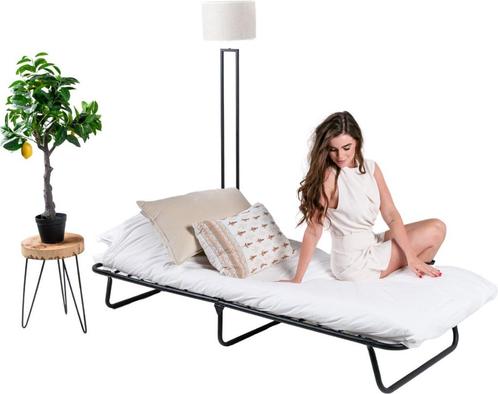slaapkamer, Huis en Inrichting, Slaapkamer | Bedden, Zo goed als nieuw, Eenpersoons, 80 cm, 200 cm, Metaal, Bruin, Ophalen