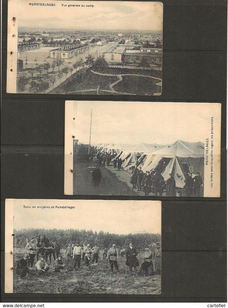 Oorlog-Krijgsgevangenenkamp-Munster-Lager-3oude zichtkaarten, Verzamelen, Militaria | Algemeen, Overige soorten, Embleem of Badge