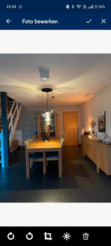 Volhout eiken eetkamerset, Huis en Inrichting, Complete eetkamers, Gebruikt, Ophalen