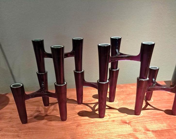Set van 5 Koziol Hommage modulaire kandelaars, Antiek en Kunst, Kunst | Overige Kunst, Ophalen of Verzenden