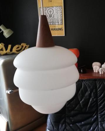 Louis KALFF Philips Scandinavische vintage opaline hanglamp