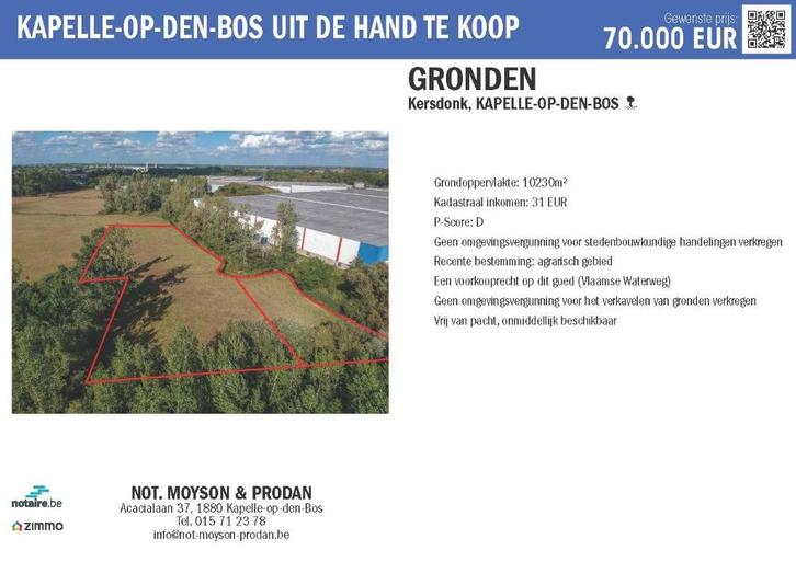Ramsdonk: 2 percelen landbouwgrond - pachtvrij, Immo, Gronden en Bouwgronden, 1500 m² of meer