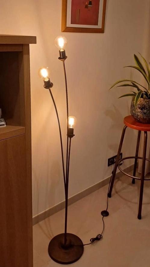 Design Vloerlamp | Staande Lamp met 3 Calex bol-ledlampen, Huis en Inrichting, Lampen | Vloerlampen, Zo goed als nieuw, Ophalen