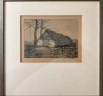 Hoeve met waterput. Jos Stokbroeckx, Antiek en Kunst, Kunst | Etsen en Gravures, Ophalen