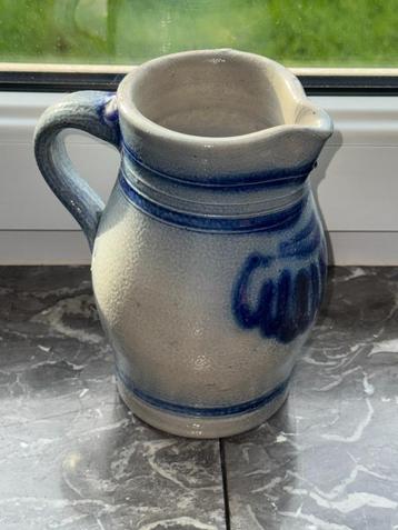 Pichet en grès salé – Décor cobalt fait main beschikbaar voor biedingen
