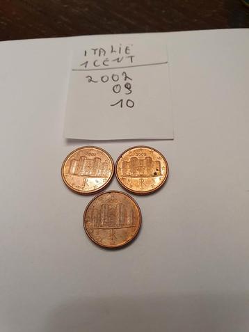 3 munten van 1 cent Italië  beschikbaar voor biedingen
