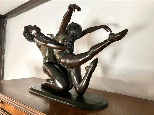 Statue ballerines intitulé " Étreinte Éternel " en bronze, Antiquités & Art, Art | Sculptures & Bois, Enlèvement ou Envoi