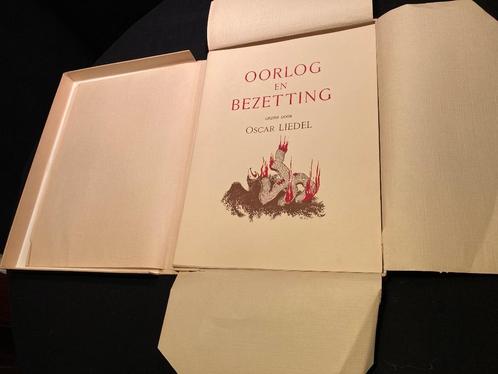Vintage portfolio: Oscar Liedel "Oorlog en bezetting" 1948, Boeken, Oorlog en Militair, Zo goed als nieuw, Algemeen, Tweede Wereldoorlog
