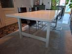 Stevige witte eettafel 220x100cm, Huis en Inrichting, Tafels | Eettafels, Ophalen