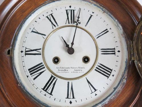 Art deco houten schoolbel Junghans Suisses Réunis ca 1920, Antiek en Kunst, Antiek | Klokken, Ophalen of Verzenden