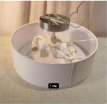 Mooi Nieuwe Witte Plafondlamp in metaal en stof - 30cm beschikbaar voor biedingen
