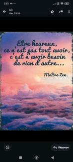 plaque murale devise zen en bois d albesia 40x30 cm, Antiquités & Art, Enlèvement ou Envoi