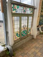 Art nouveau glas in lood deuren en ramen antiek, Ophalen, Zo goed als nieuw
