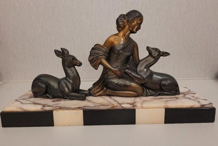 Statue Art Déco — signée BALLESTE — vers 1930, Antiquités & Art, Art | Sculptures & Bois, Enlèvement ou Envoi