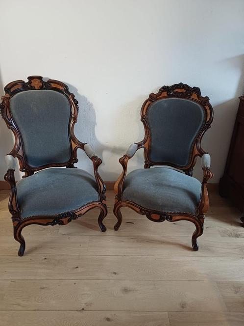 2 fauteuils Louis Philippe, Antiek en Kunst, Antiek | Meubels | Stoelen en Sofa's, Ophalen